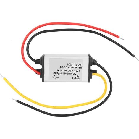 Convertisseur 24V 12V, Buck Converter 5A, DC-DC 24V à 12V d'Alimentation Abaisseur, Convertisseur Abaisseur, Abaisseur de Tension pour Robots, Machines CNC, LED, Pompes à Eau et Moteurs (1/5)