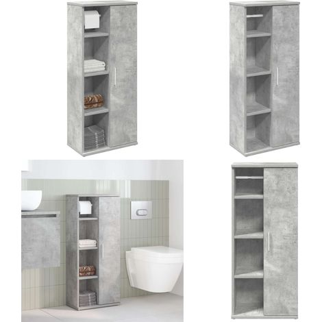 vidaXL Meuble de salle de bain avec porte-rouleau gris béton