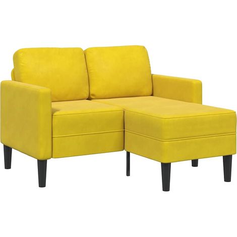 2-Sitzer-Sofa mit Chaiselongue L-Form Gelb 125 cm Samt vidaXL (1/5)