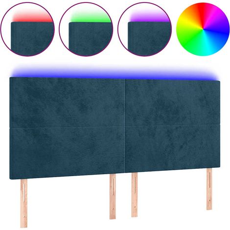 Maison Exclusive - Cabecero con luces LED terciopelo azul oscuro (1/5)