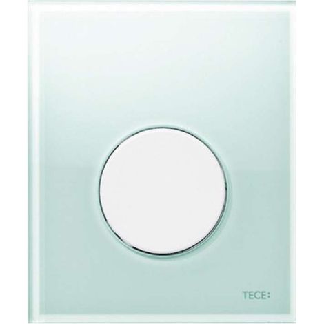 TECE Urinal Betätigungsplatte TECEloop Glas inklusive Kartusche, Farbe: Glas Grün, Taste Weiß - 9242651 (1/2)