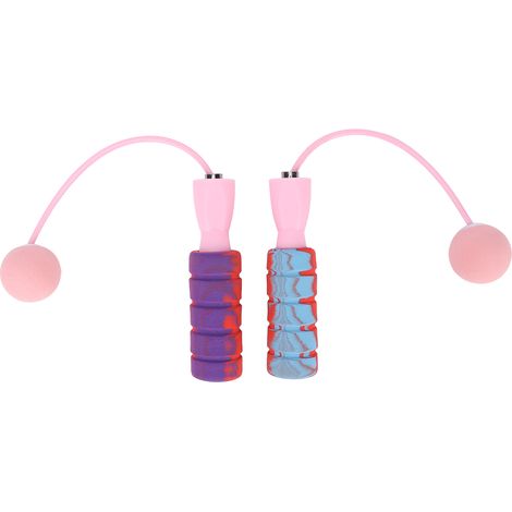 Kabelloses Springseil mit Kugellagern, rutschfestem und verwicklungsfreiem Griff, seilloses Springseil (Pink) (1/5)