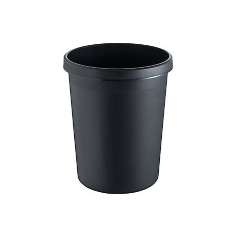 Helit Papelera 45 litros negra redonda para oficina (1/3)
