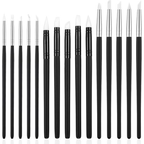 Lot de 15 pinceaux silicone caoutchouc, outils modelage argile, peinture par numéro, sculpture et artisanat (1/5)