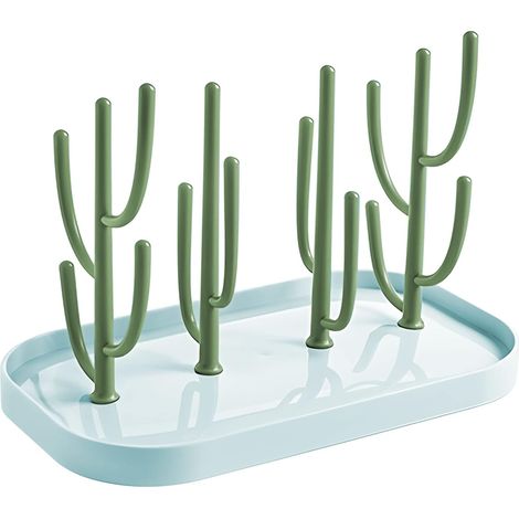 1 - Séchoir Biberons - Égouttoir à Biberon - Support de Séchage Arbre - Pour Bouteilles Tétines Tasses Pièces de Pompe - Vert - 25x25x30cm (1/5)