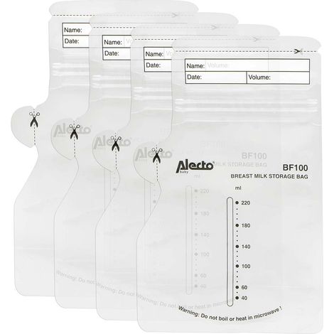 Breast Milk Storage Bags, 220ml, 100 Pack, Leak-Proof (1/5)
