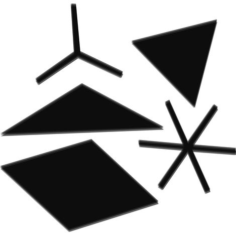Spiegel-Wandaufkleber, wasserfest, DIY-Acryl-Wandtattoos für Wohnzimmer, Badezimmer, Büro, Geschäft, Schwarz L (1/5)