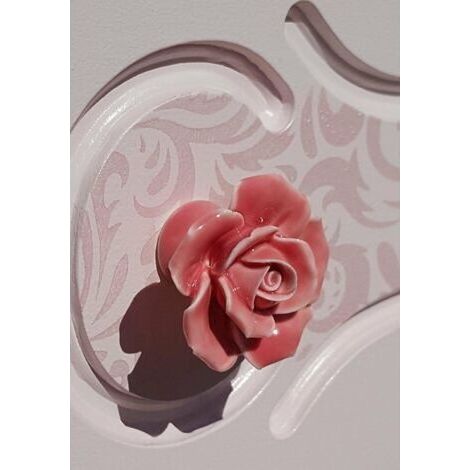 NALOOKAMIC 8pcs élégante rose rose tire fleur boutons de meuble en céramique poignées de tiroir de placard