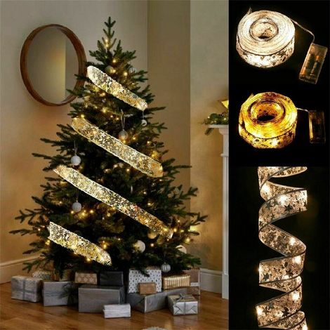 Guirlande Lumineuse - Guirlande LED À Double Fil - Pour Arbre De Noël Intérieur Et Extérieur - 20 Lampes - 2 Mètres - Alimentée Par Pile Bouton (1/2)