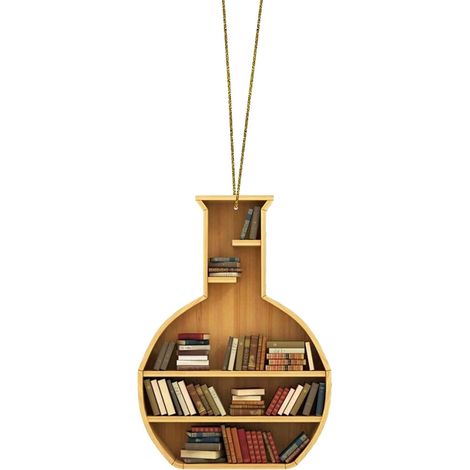 Pendentif En Acrylique Forme De Coeur Avec Étagère À Livres - Décoration Murale Ou Arbre De Noël - 1 Pièce (1/5)