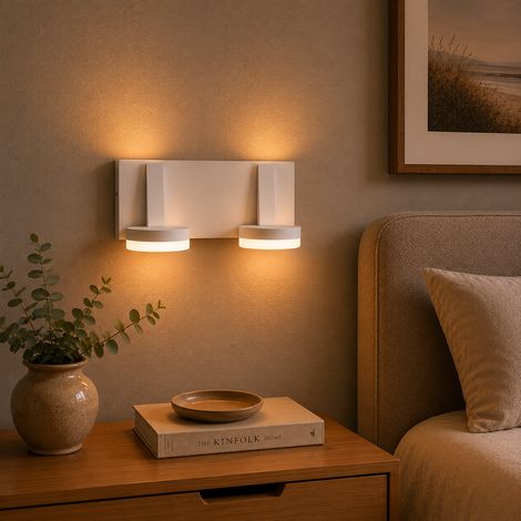 Lampada da parete a LED 10W 830Lm 2700ºK Ava 40.000H [HO-WL-101-2x5W-W-WW]