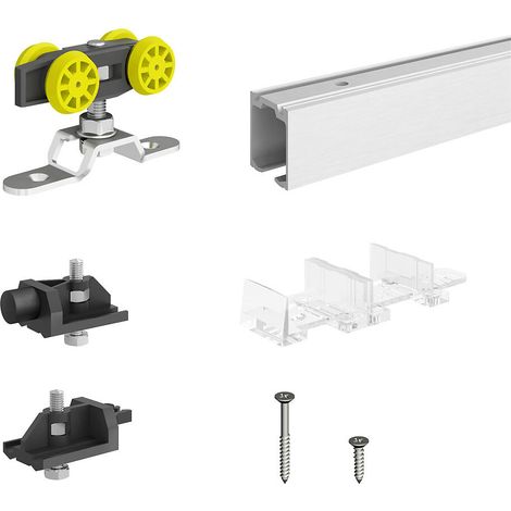 Slid'Up By Mantion – Système coulissant SLID'UP 160 pour porte jusqu'à 750 mm – Rail recoupable 1,5 m – Poids max 60 kg – Montage plafond ou galandage