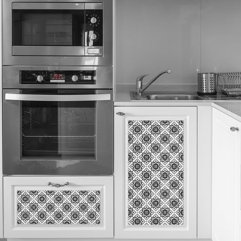 Stickers muraux - Sticker Mural Carrelage adhésif Cuisine Salle de Bain - 24 STICKERS CARRELAGES MEUBLE FRAGA - 24stickers10x10cm (1/5)