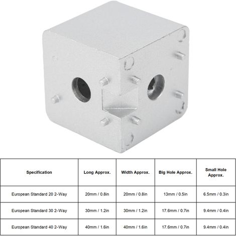 Bloc de connexion à angle droit bidirectionnel en Y de type profilé aluminium 20 30-40, bloc de connexion à trois voies, connecteur à angle droit bidirectionnel, connecteur bidirectionnel standard eur (1/5)