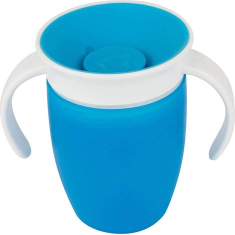 Gobelet d'apprentissage Miracle 360ᵒ avec poignées, anti-fuites, dès 6 mois, bleu/vert, 207 ml (lot de 2) (1/5)