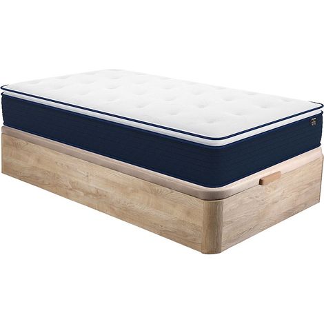 Set 90x190cm Rete vano Naturale chiaro + Materasso molle insac. e topper integrato sp.24cm - ALTIER di YSMÉE