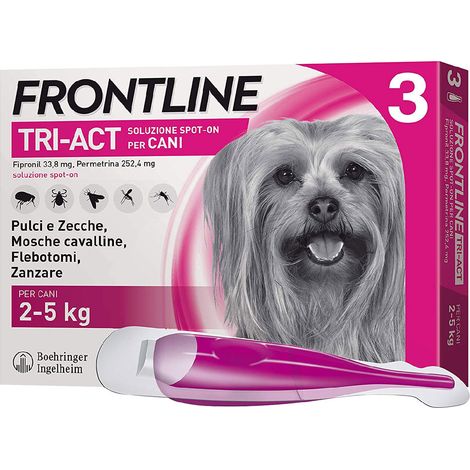 ANTIPARASSITARIO 'FRONTLINE TRI-ACT' cani 2/5 kg - 3 pipette ml 0,5 - FRONTLINE