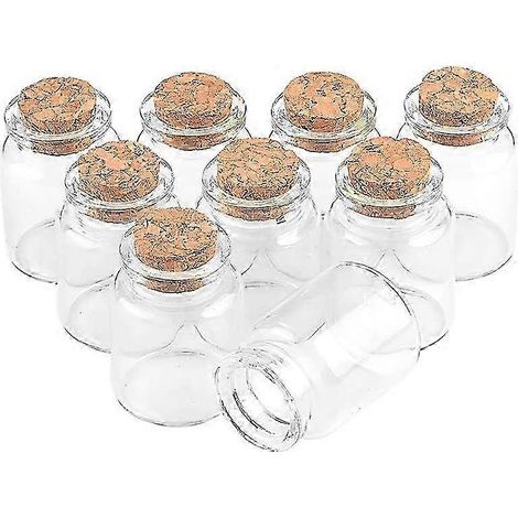 Lot de 36 petites bouteilles en verre transparent vides de 15 ml avec flacons à messages, bouteilles à souhaits avec bouchon en liège, idéales pour la décoration de mariages, de fêtes et d'objets arti (1/5)