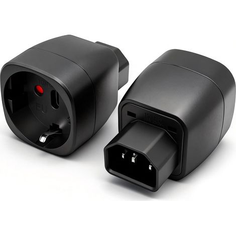 2 Pieces Adaptateurs d'alimentation Prise IEC C14 mâle vers CEE7 Femelle,Secteur CEE Europe Schuko 250V/10A Connecteur Prise pour PDU Serveur Équipement Réseau UPS (1/5)