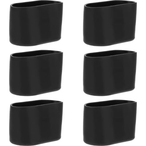 Lot de 24 embouts ovales en silicone pour pieds de chaise - Noir - 20 x 40 mm