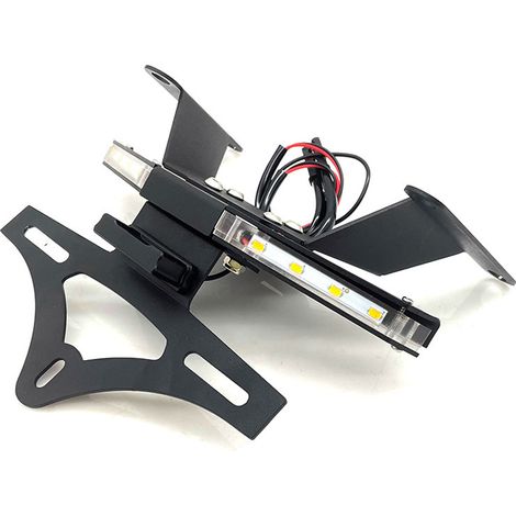 License plate holder/mounting accessory for CB650R/CBR650R motorcycles (2019-2020 models) with a short tail design. (1/4)