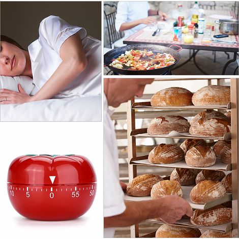 Minuteur mécanique en forme de tomate, compte à rebours de 60 minutes, accessoire indispensable pour la cuisine et la pâtisserie, 6,3 x 4,5 cm (1/5)