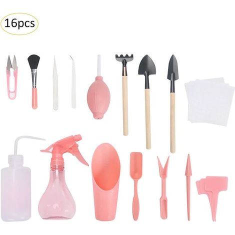 16 Pièces Outils Plantation Succulentes Mini Pelle Râteau Pince Bouilloire Plantes Bonsaï (1/5)