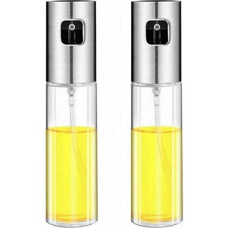 Lot de 2 flacons pulvérisateurs d'huile d'olive et de vinaigre pour la cuisine, avec corps en verre. (1/5)