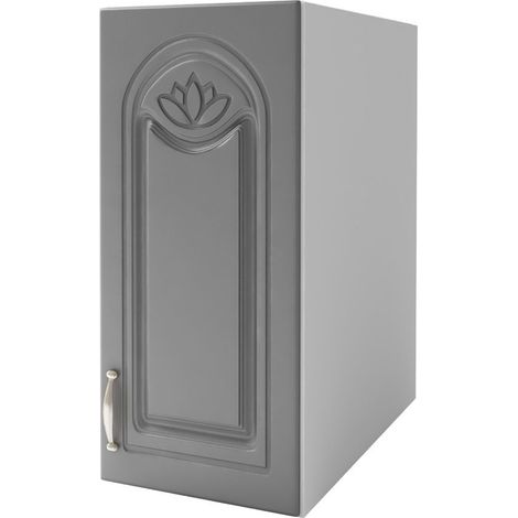 Meuble De Cuisine Haut 1 Porte 30 Cm Dina En Mélaminé Avec 1 Étagère Gris