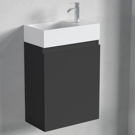 LOMAZOO Meubles de toilettes, noir mat - Meubles WC - 40x22x60 -