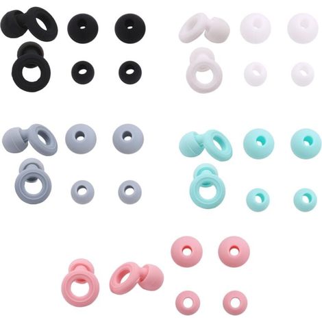 5 paia di tappi auricolari Silent Loop per la riduzione del rumore, il sonno, il nuoto e il motociclismo - Silicone (1/4)