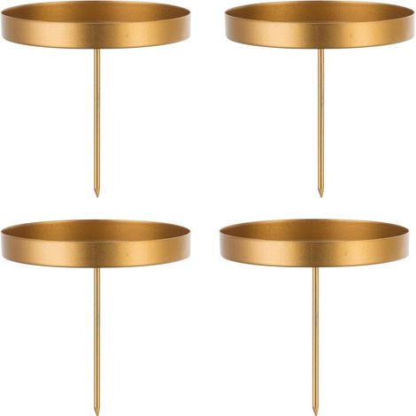Bougeoirs - Lot de 4 - Bougeoirs en métal - Idéaux pour les couronnes de Noël - Conviennent aux bougies de 8 cm (1/5)