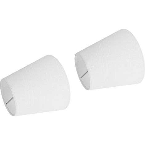 Abat-jour en tissu blanc, style moderne et épuré, pour douille à pince, lampadaire, lampe de table, suspension, applique (lot de 6, maille blanche A5) (1/5)