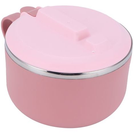 Reisnudelschüssel mit Deckel, 1200 ml, hitzebeständige Thermo-Lunchbox, Küchenutensilien (rosa) (1/5)