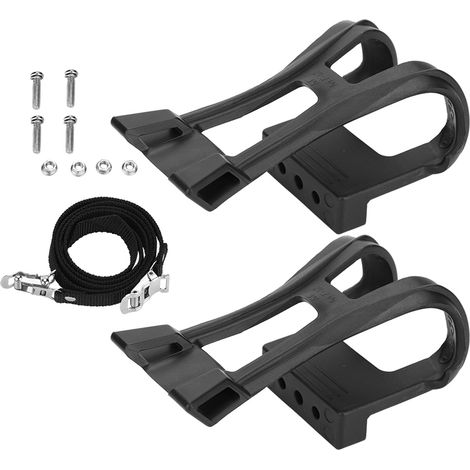 Cinghie per pedali da bicicletta – plastica nera – regolabili – fermapiedi antiscivolo – cintura – accessorio