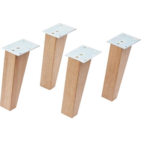 FACKELMANN 4er Set Holzfüße 15cm hoch Eiche massiv (1/8)