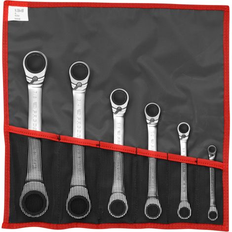 Jeu de 6 clés polygonales à cliquet Facom inclinées à 15° en pouces