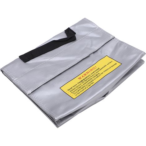 Sac pour batterie Lipo antidéflagrant, résistant aux radiations et ignifugé, sac de sécurité pour batteries au lithium de diverses tailles (S) (1/5)