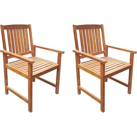 vidaXL Garden Chairs 2 pcs Solid Acacia Wood Brown (1/5)
