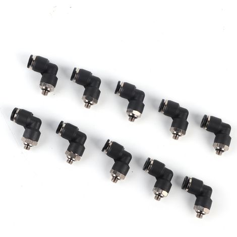 10 raccords pneumatiques, raccords rapides à filetage extérieur coudés en L, accessoires pour compresseur d'air 4 M5