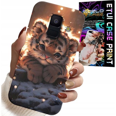 Custodia per Samsung A6 2018 - Con una graziosa stampa tigrata (1/5)
