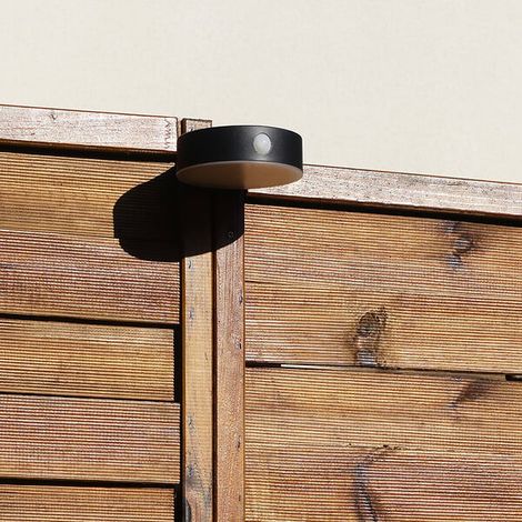 Applique solaire Sun Light ronde avec détecteur de présence - Noir (1/4)
