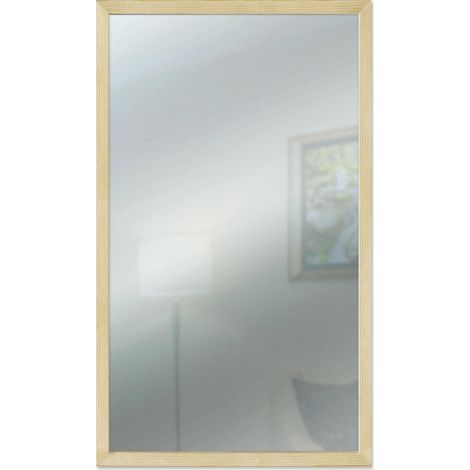 Lupia Specchio da parete moderno 38x63 cm con cornice Mirror OPTICAL Legno Naturale design sottile in legno, specchiera per camera da letto, soggiorno, ingresso (1/4)