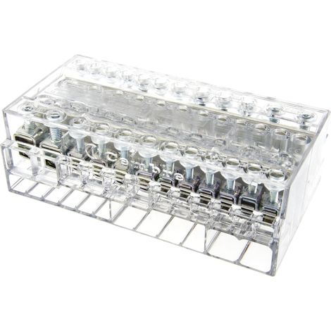 Bloc de distribution RS PRO 12 voies, raccordement A visser, 160A, 500 V ( Prix pour 1 ) (1/5)