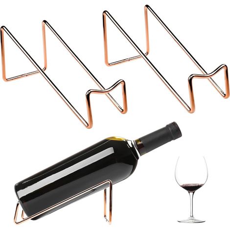 Botellero metálico independiente – 2 piezas – apilable – elegante – para bar en casa, cocina o decoración