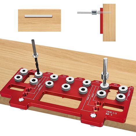 Bohrpositionierer für Holzbearbeitungsgriffe, Positionierklemme für gerade Lochöffnung (1/5)