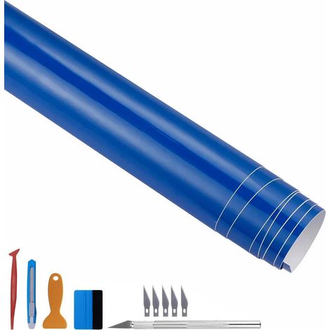 Hochglanz Vinylfolie selbstklebend, blasenfrei, 30x300cm, Blau (1/5)