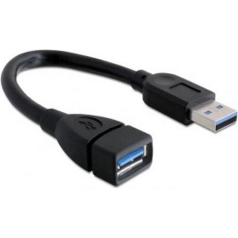Delock USB-Kabel USB 3.0 USB-A Stecker, USB-A Buchse 0.15 m Schwarz 82776