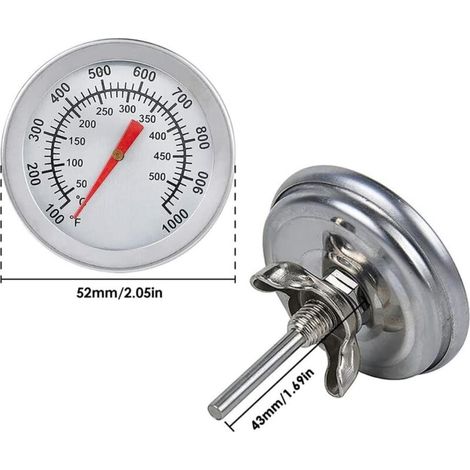 Thermomètre pour Barbecue, Thermomètre de Four en Acier Inoxydable Max 500°C/1000°F Affichage analogique Thermomètre pour Four, Four à Pizza, Four à Bois MOONSTARS (1/4)
