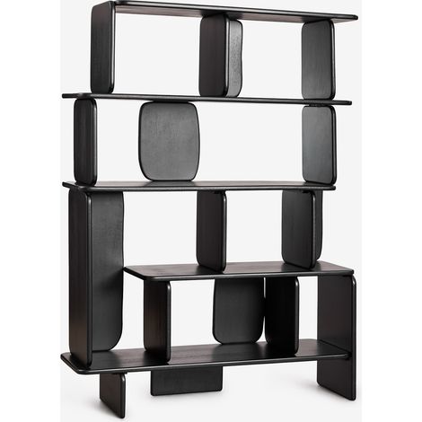SKLUM Agathe Mangoholzregal              Schlichtes Schwarz                     